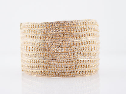 ***RTV***Bangle Bracelet Modern 24.58 Round Brilliant Cut Diamonds in 18K Yellow Gold