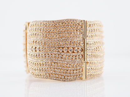 ***RTV***Bangle Bracelet Modern 24.58 Round Brilliant Cut Diamonds in 18K Yellow Gold