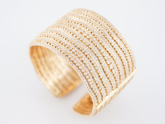 ***RTV***Bangle Bracelet Modern 24.58 Round Brilliant Cut Diamonds in 18K Yellow Gold