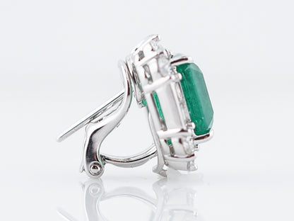 Earrings Modern 7.46 Square Step Cut Emeralds in Platinum