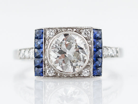 **RTV 1/10/19**Engagement Ring Modern .99 Old European Cut Diamond in Platinum