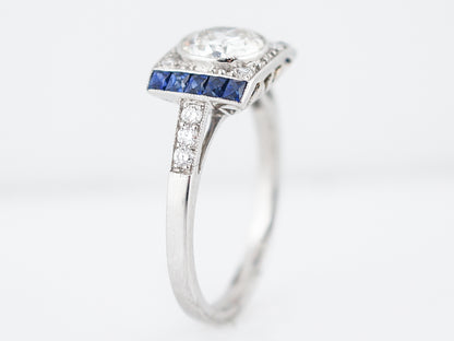 **RTV 1/10/19**Engagement Ring Modern .99 Old European Cut Diamond in Platinum