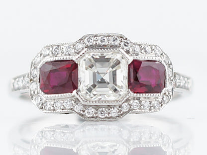 **RTV 1/10/19**Engagement Ring Modern .73 Asscher Cut Diamond in Platinum