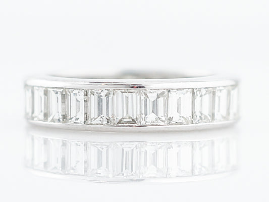 **RTV 1/10/19**Eternity Wedding Band Modern 4.33 Emerald Cut Diamonds in Platinum