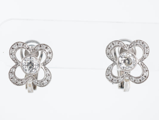 **RTV 1/10/19**Earrings Modern 1.40 Old European Cut Diamonds in Platinum
