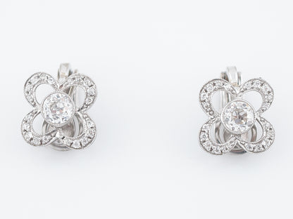 **RTV 1/10/19**Earrings Modern 1.40 Old European Cut Diamonds in Platinum
