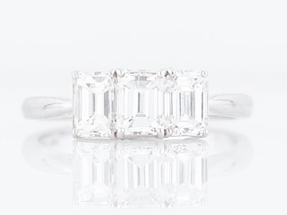 Engagement Ring Modern 1.55 Emerald Cut Diamonds in Platinum