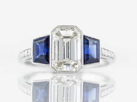 **RTV 1/10/19**Engagement Ring Modern 1.53 Emerald Cut Diamond in Platinum