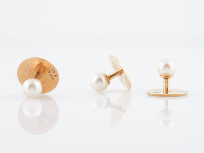 Antique Tuxedo Studs Victorian Tiffany & Co. Pearl in 18K Yellow Gold