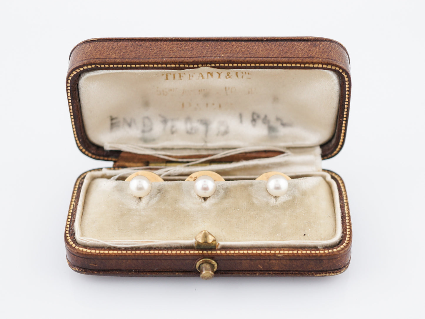 Antique Tuxedo Studs Victorian Tiffany & Co. Pearl in 18K Yellow Gold
