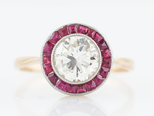 ***RTV***Right Hand Ring Modern 1.06 Round Brilliant Cut Diamond in 18K Yellow Gold