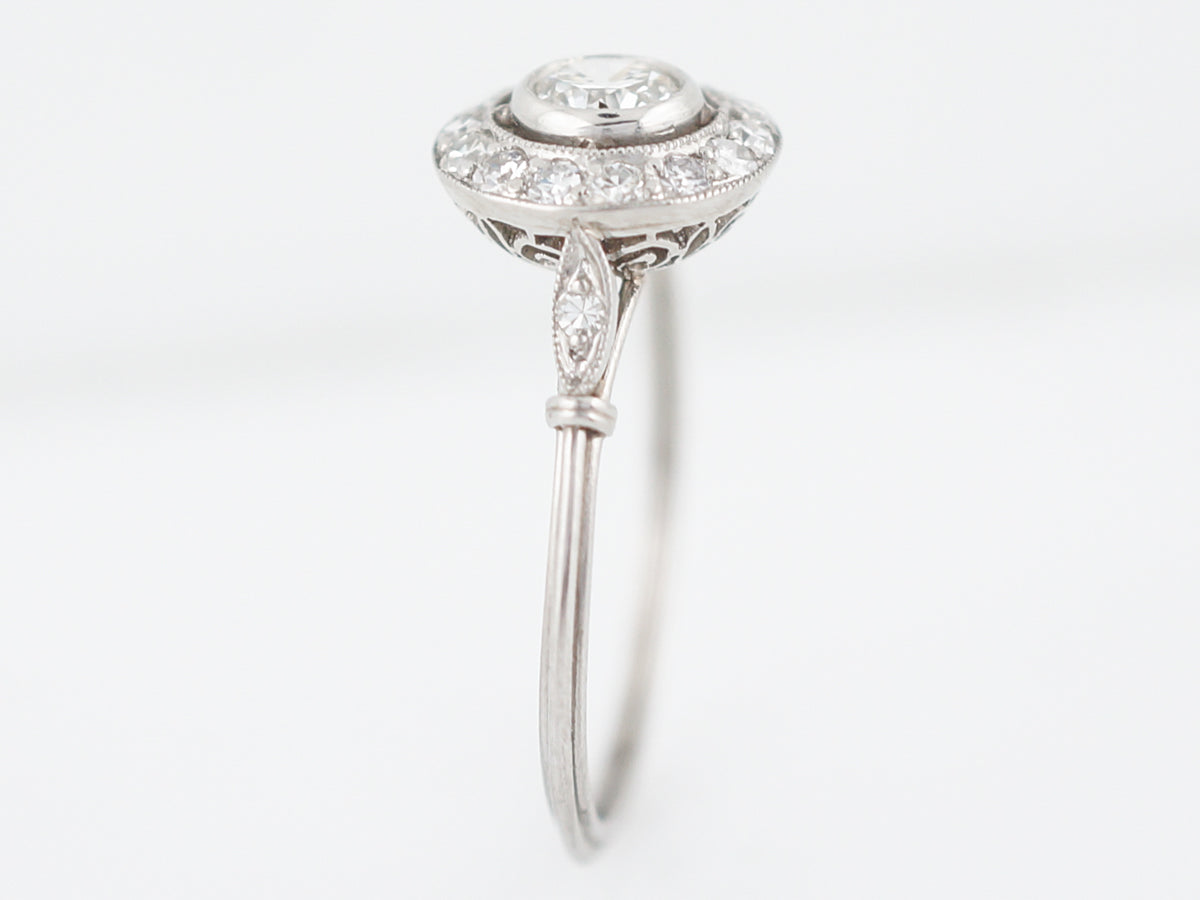Engagement Ring Modern .32 Round Brilliant Cut Diamond in Platinum