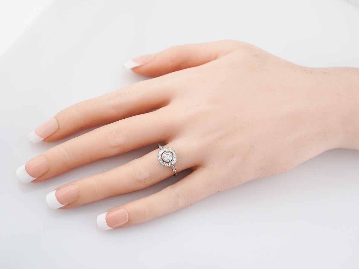 Engagement Ring Modern .32 Round Brilliant Cut Diamond in Platinum