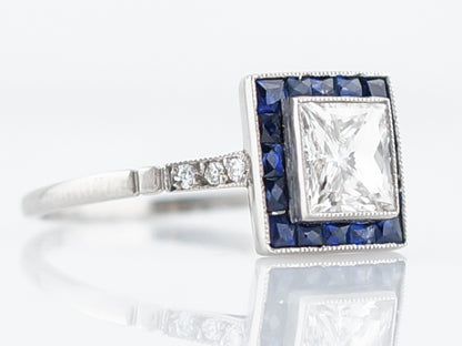 Engagement Ring Modern 1.02 Princess Cut Diamond in Platinum