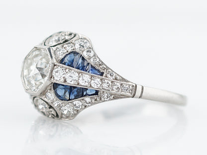 ***RTV***Engagement Ring Modern .93 Old European Cut Diamond in Platinum
