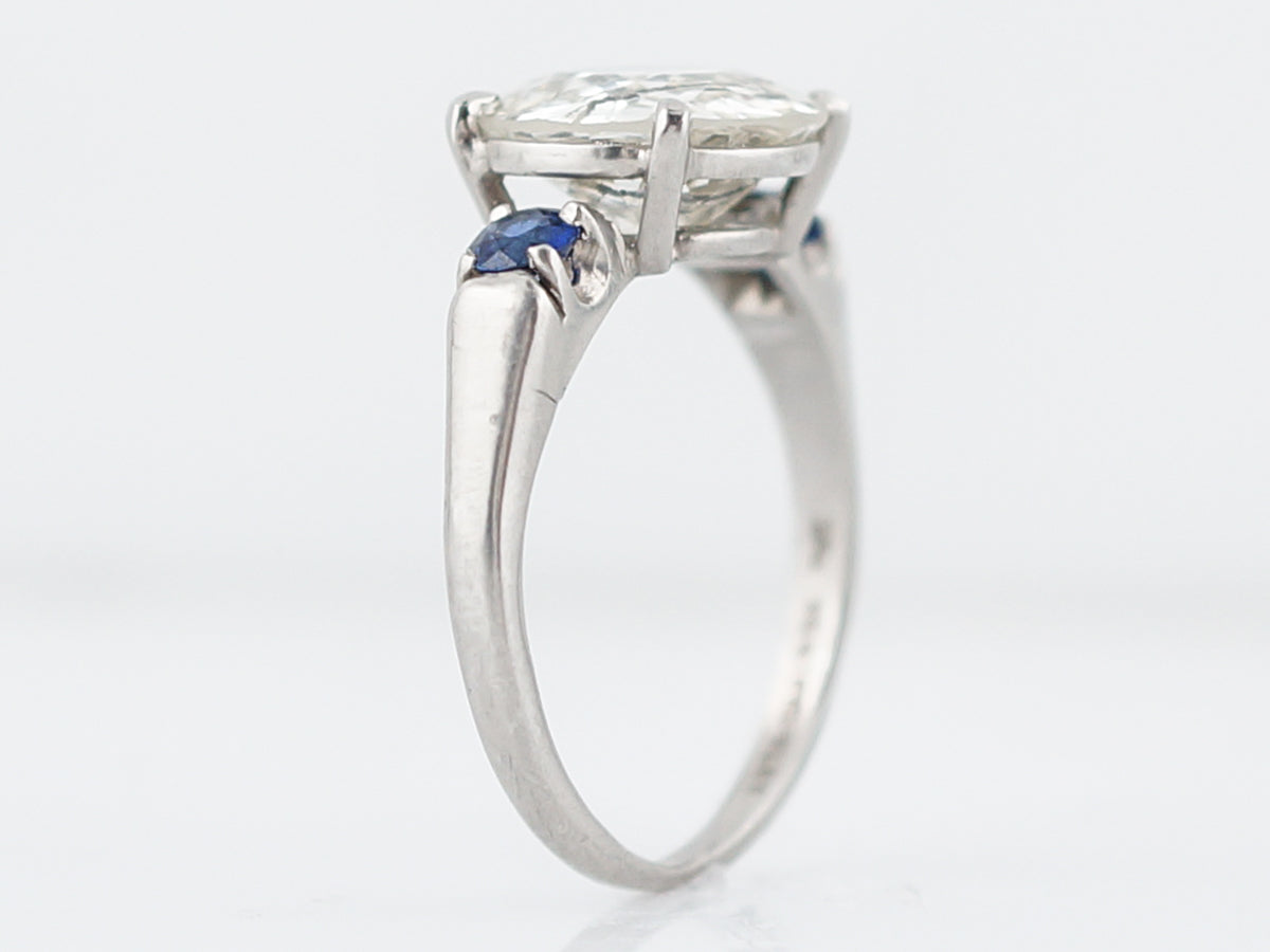 Antique Engagement Ring Art Deco 2.86 Old European Cut Diamond in Platinum