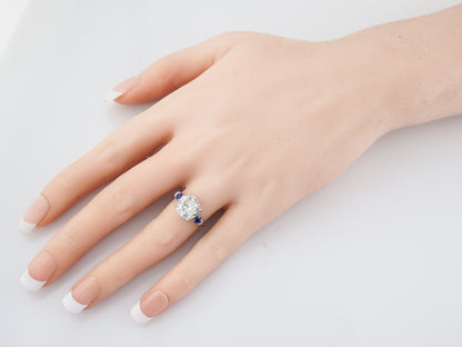 Antique Engagement Ring Art Deco 2.86 Old European Cut Diamond in Platinum