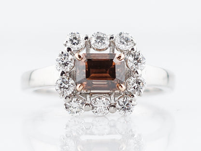 ***RTV 5/23/19***Engagement Ring Modern 1.03 Emerald Cut Diamond in Platinum and 14k Yellow Gold