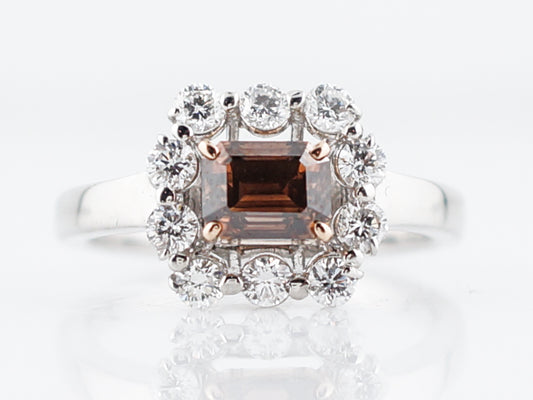 ***RTV 5/23/19***Engagement Ring Modern 1.03 Emerald Cut Diamond in Platinum and 14k Yellow Gold