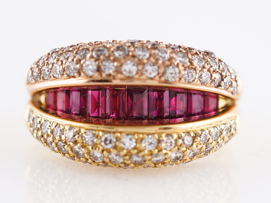 ***RTV 5/23/19***Modern Right Hand Ring 1.22 Round Brilliant Cut Diamonds in 18k Yellow Gold