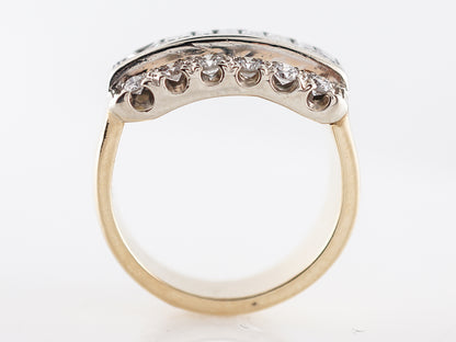 Vintage Right Hand Ring Mid-Century 1.30 Baguette Cut Diamonds in 14k Yellow Gold
