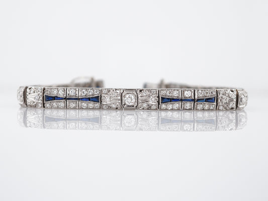 Antique Bracelet Art Deco 3.00 Old European Cut Diamond in Platinum
