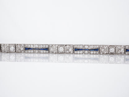 Antique Bracelet Art Deco 3.00 Old European Cut Diamond in Platinum