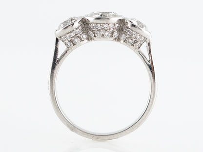Old European Diamond Three Stone Engagement Ring