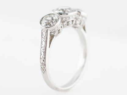 Old European Diamond Three Stone Engagement Ring