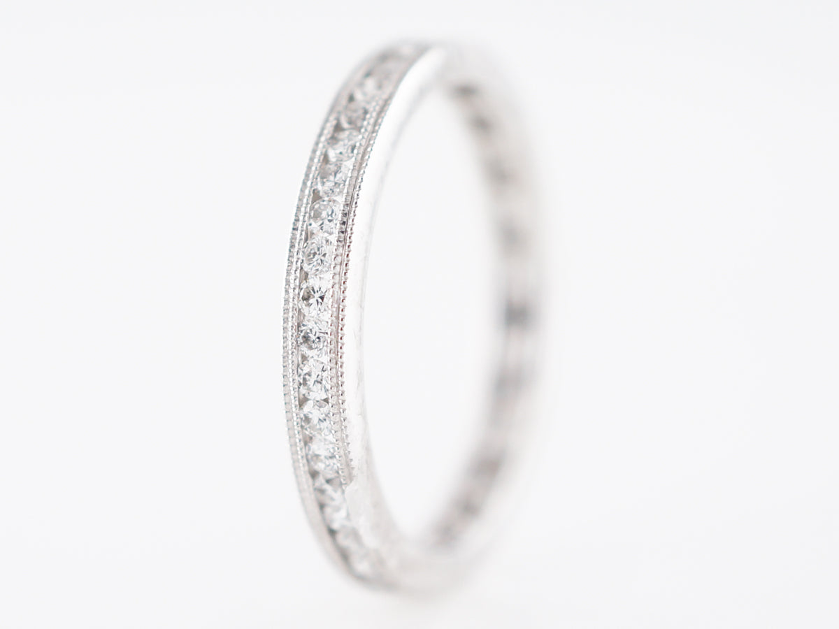 Eternity Wedding Band Modern .46 Round Brilliant Cut Diamonds in Platinum