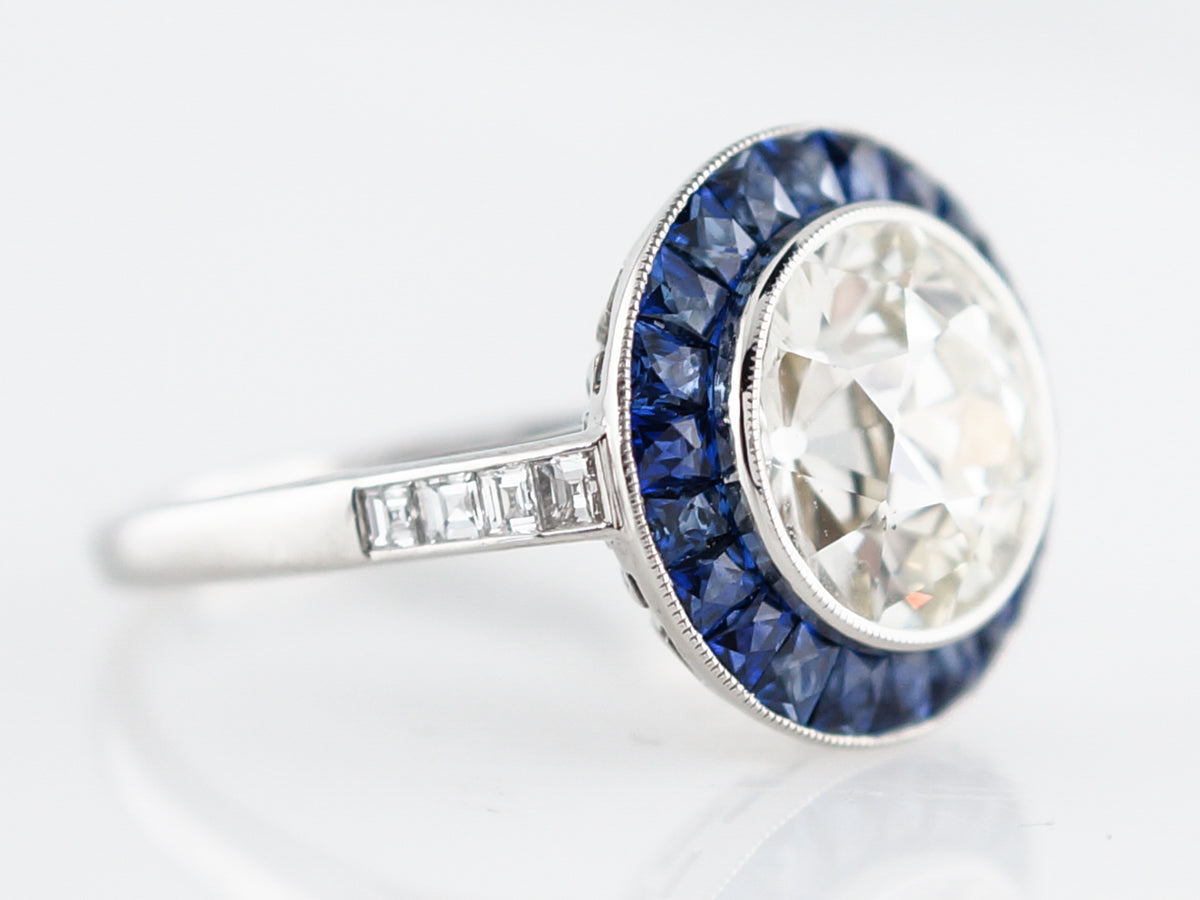 **RTV 1/10/19**Engagement Ring Modern 3.04 Old European Cut Diamond in Platinum