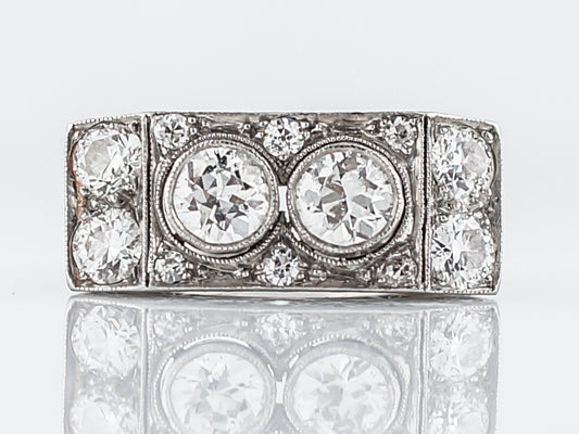 ***RTV 5/23/19***Antique Right Hand Ring Art Deco 1.12 Old European Cut Diamonds in Platinum
