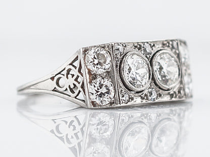 ***RTV 5/23/19***Antique Right Hand Ring Art Deco 1.12 Old European Cut Diamonds in Platinum