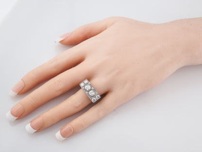 ***RTV 5/23/19***Antique Right Hand Ring Art Deco 1.12 Old European Cut Diamonds in Platinum