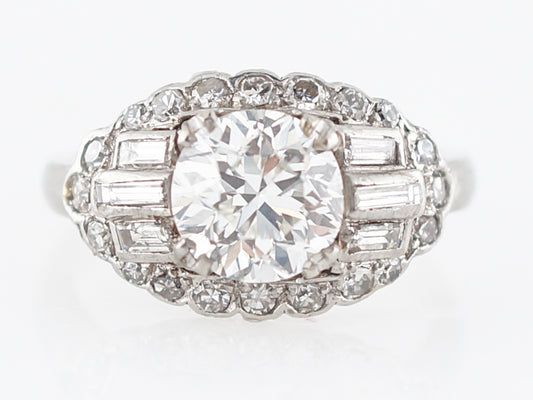 Incredible 1.50 Carat Late Art Deco Diamond Ring