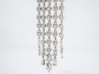 Earrings Modern 5.85 Round Brilliant & Straight Baguette Cut Diamonds in Platinum