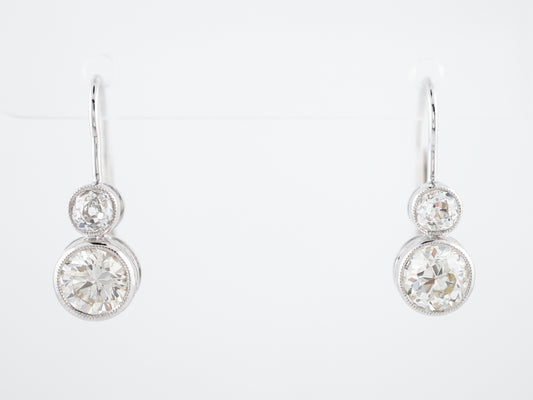 **RTV 1/10/19**Earrings Modern 2.18 Old European Cut Diamonds in Platinum