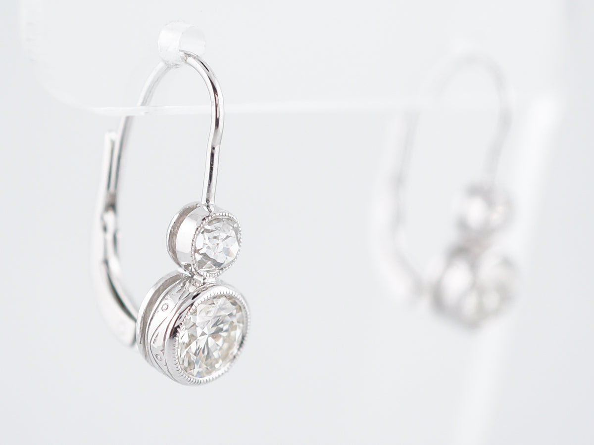 **RTV 1/10/19**Earrings Modern 2.18 Old European Cut Diamonds in Platinum