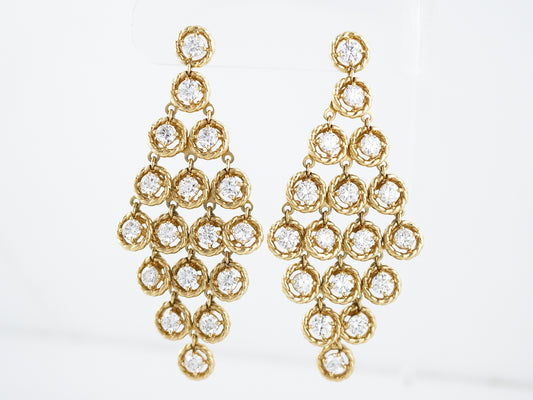 Earrings Modern 8.97 Round Brilliant Cut Diamonds in 18K Yellow Gold