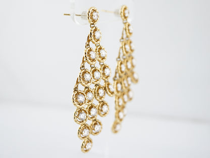 Earrings Modern 8.97 Round Brilliant Cut Diamonds in 18K Yellow Gold