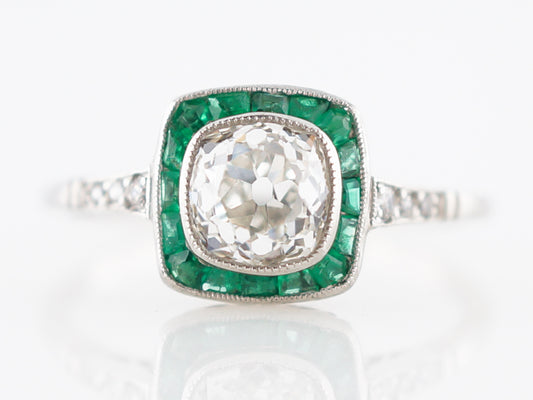 **RTV 1/9/19**Engagement Ring Modern 1.00 Old Mine Cut Diamond in Platinum