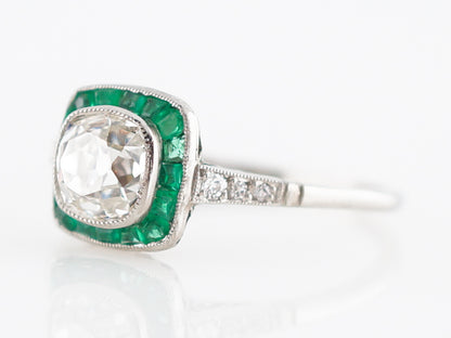 **RTV 1/9/19**Engagement Ring Modern 1.00 Old Mine Cut Diamond in Platinum