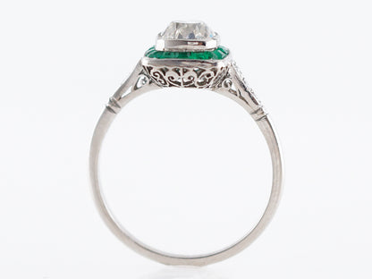 **RTV 1/9/19**Engagement Ring Modern 1.00 Old Mine Cut Diamond in Platinum