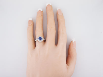 **RTV 1/9/19**Engagement Ring Modern 1.78 Round Cut Sapphire in Platinum