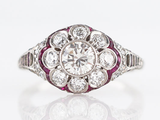 **RTV 1/9/19**Right Hand Ring Modern .52 Round Brilliant Cut Diamond in Platinum