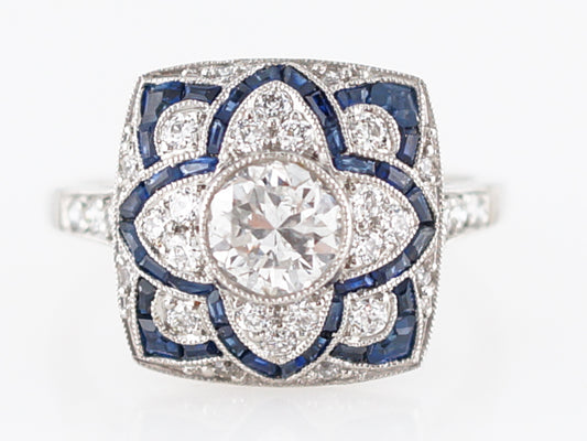 **RTV 1/9/19**Right Hand Ring Modern 1.16 Round Round Brilliant Cut Diamonds in Platinum