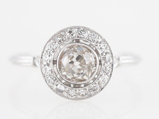 **RTV 1/9/19**Engagement Ring Modern .78 Old Mine Cut Diamond in Platinum