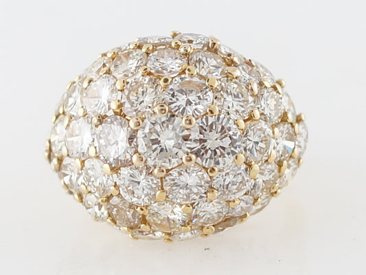 Cocktail Ring Modern 9.03 Round Brilliant Cut Diamonds in 18k Yellow Gold