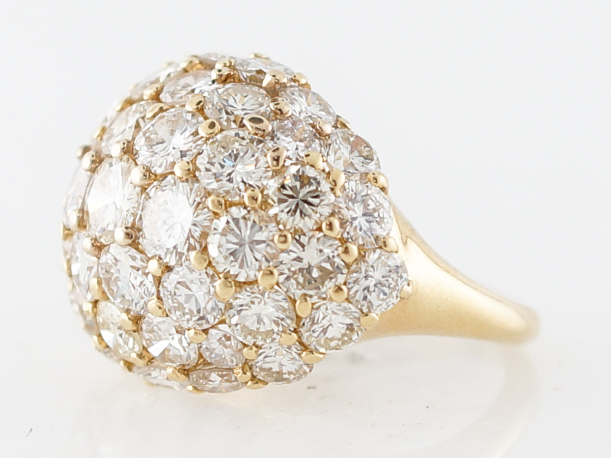 Cocktail Ring Modern 9.03 Round Brilliant Cut Diamonds in 18k Yellow Gold