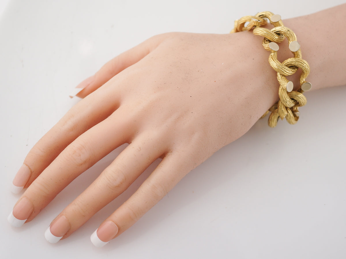 **RTV 1/9/19**Vintage Bracelet Mid-Century in 18k Yellow Gold